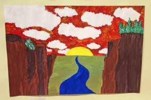 A landscape scene from a Room 8 student